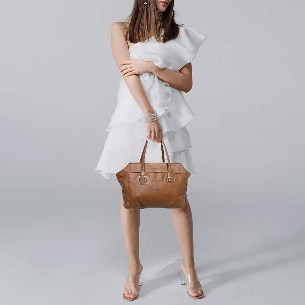 Coach Taylor Alexis Brown Leather Carryall Tote